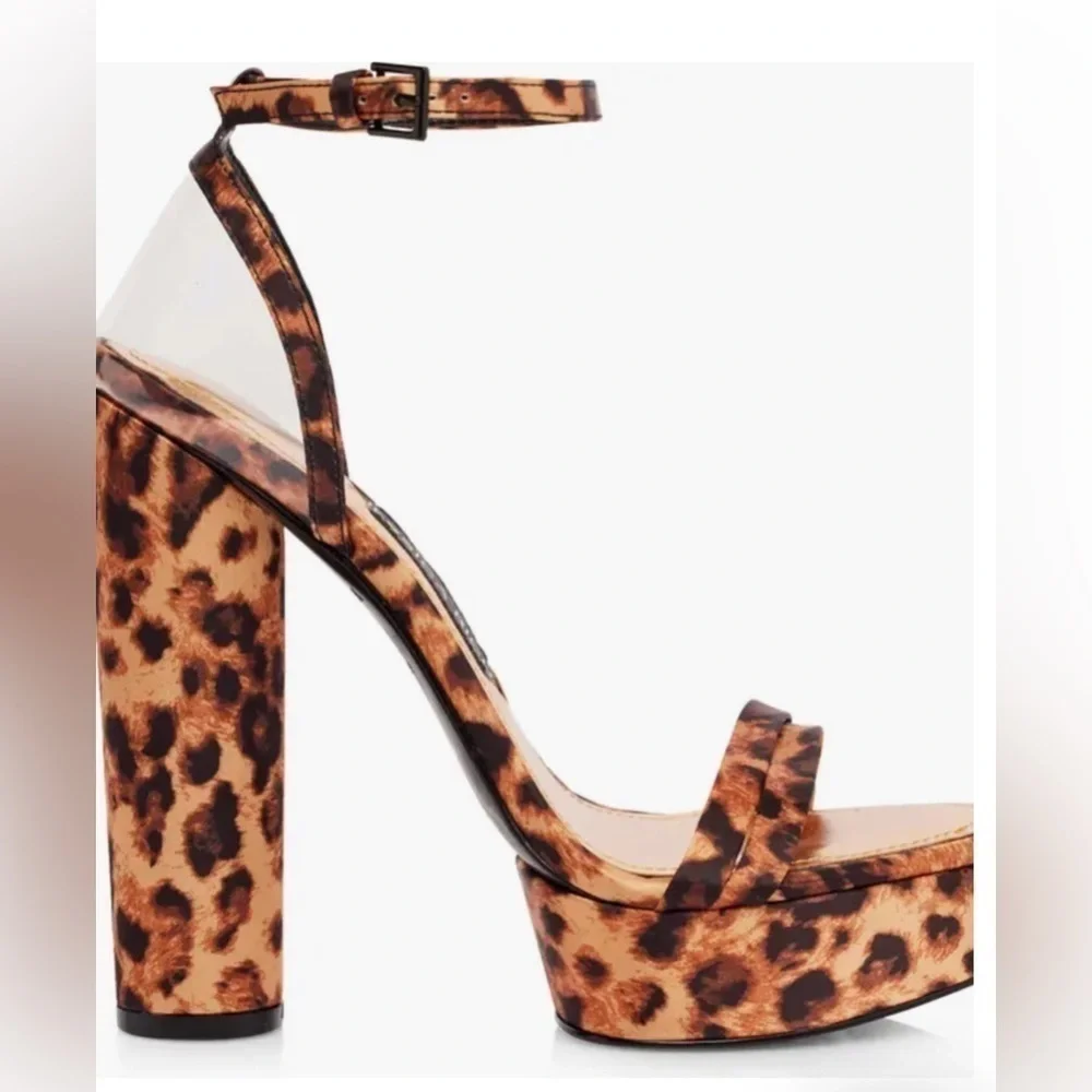 JESSICA RICH LEOPARD PLATFORM SANDALS 5.5 HEEL SIZE 9 EUR SIZING 39